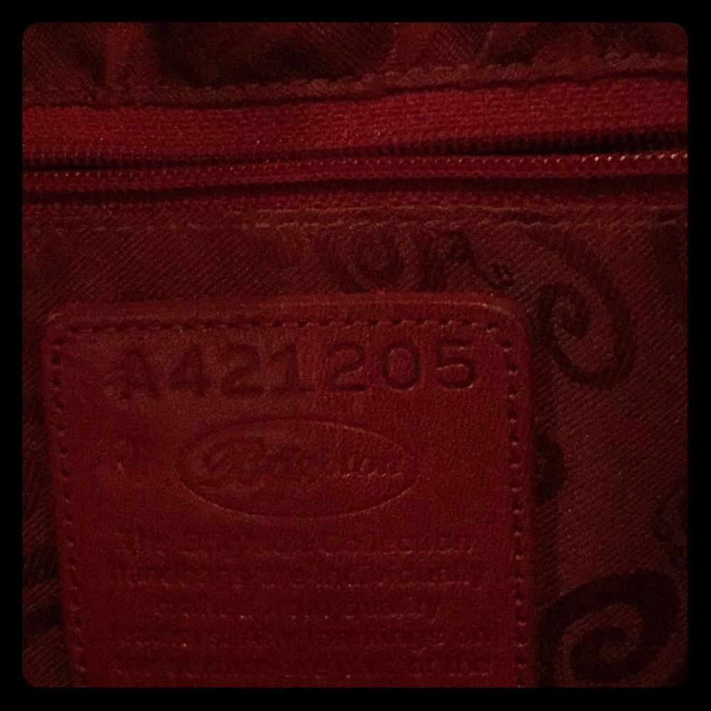 Brighton deep red pocket  back inside good cond
